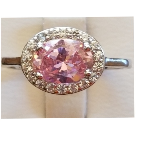 Genuine 2.5ct Pink and White Sapphire Ring Size 7